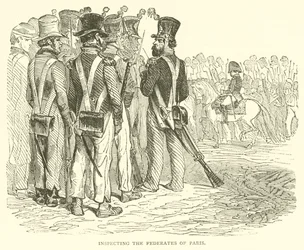 Inspectie van de Federates van Parijs (gravure)