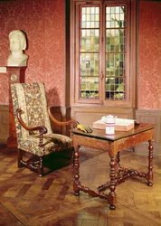 Interieur van de studeerkamer van Honoré de Balzac in zijn huis in rue Raynouard