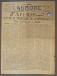 JAccuse brief door Emile Zola, gepubliceerd in LAurore, 13 januari 1898