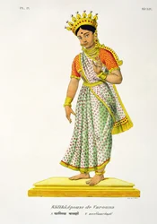 Kalika vrouw van Varuna, gegraveerd door C. de Motte