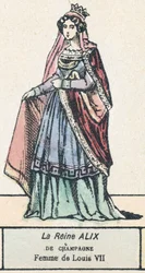 Koningin Alix van Champagne, vrouw van Lodewijk VII
