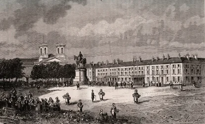 La Roche-sur-Yon - Pays de la Loire - Place Napoleon - gravure in 
