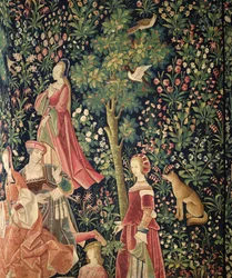 La Vie Seigneuriale: Jonge vrouwen en een vos, ca. 1500
