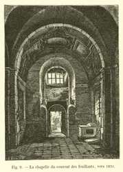 De kapel van het klooster van de Feuillants, rond 1820