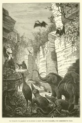 De trompet van het oordeel van de wetenschap heeft geklonken (gravure)