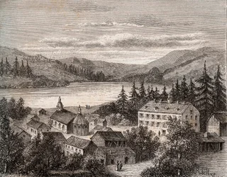Lac de Gerardmer - Alsace Champagne Ardenne Lorraine - gravure in 