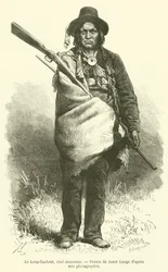 Le Loup-Tachete, Cheyenne-hoofd (gravure)