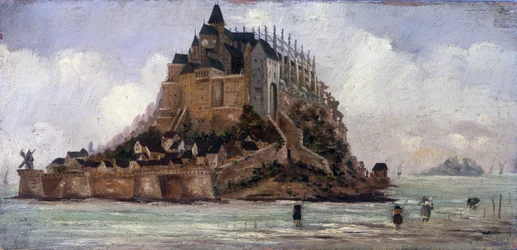 Le Mont Saint-Michel bij laag tij