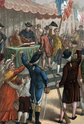 Les enrolements volontaires (voor het theater van Odeon, Parijs), La Patrie en danger, 22 juli 1792