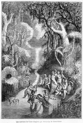 De bewoners van Venus voorgesteld door Henri Bernardin de Saint Pierre (Saint-Pierre of St-Pierre), Franse schrijver (1737-1814) - in "De landen van de hemel" door Camille Flammarion, ed. Marpon & Flammarion, Parijs