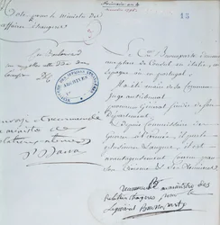 Aanbevelingsbrief ondertekend door Napoleon Bonaparte voor zijn broer, Joseph, december 1795