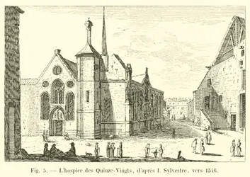 Het hospice van Quinze-Vingts, naar I Sylvestre, rond 1546
