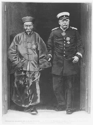 Li-Hung-Tchang op een tournee door Europa in 1896 met Otto von Bismarck