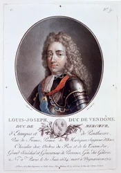 Louis-Joseph, Hertog van Vendome, uit Portraits des grands hommes, femmes illustres, et sujets memorables de France, gepubliceerd 1787-92
