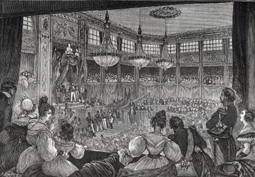 Lodewijk Filips I wordt beëdigd als koning voor de Kamer van Afgevaardigden, 9 augustus 1830 - Revolutie van 1830: 