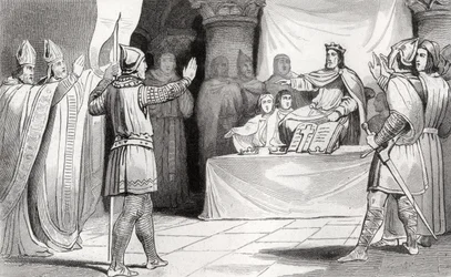 Lodewijk I (778-840) de Vrome aan het hof, uit 