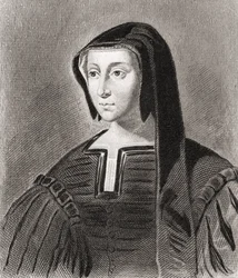 Louise van Savoye, hertogin van Angouleme (1476-1531) en regentes van Frankrijk (ets)