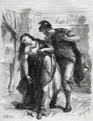 De dood van Lucrece: Lucrece (Lucrezia, Lucretia, Romeinse dame uit de 6e eeuw v.Chr.) was het slachtoffer van geweld door haar neef Sextus Tarquin, de zoon van Tarquin de Superbus. Ze pleegde zelfmoord voor haar man, Lucius Tarquinius Collatinus, bekend a
