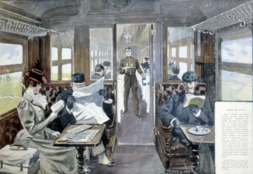 Luxe treinrestaurantwagon, eind 19e eeuw