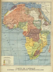 Kaart van Afrika na de ondertekening van de Anglo-Franse Overeenkomst van maart 1899 (kleur litho) Illustratie voor Le Petit Journal, 9 april 1899