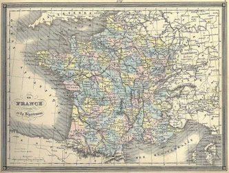 Kaart van Frankrijk - in “Atlas universel” door Vuillemin, ca. 1851