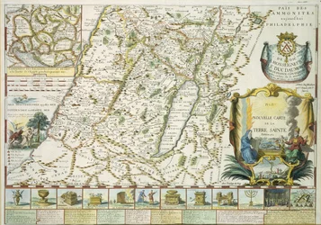 Kaart van het Heilige Land in de tijd van het Oude Testament door Mons l