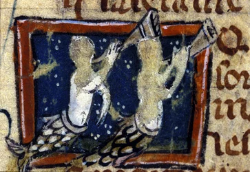 Zeemeerminnen afgebeeld in een 14e-eeuws Frans bestiarium. Milaan, Biblioteca Trivulziana.