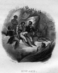 Mijn ziel Chanson de Beranger in "Oeuvres completes" (1834) door Pierre Jean de Beranger (1780-1857), Franse dichter en songwriter.