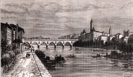 Montauban - Languedoc-Roussillon-Midi-Pyrénées - gravure in 