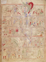 Ms.1215 t.3 fol. 13r Scènes uit het leven van David, uit de Bijbel van Etienne Harding