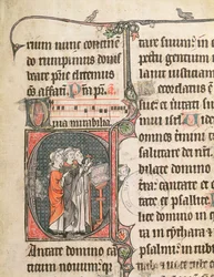 Ms 124 fol.98 Monniken zingen, uit een Psalter