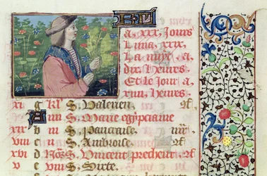Ms 134 April: Bloemen plukken, uit een getijdenboek