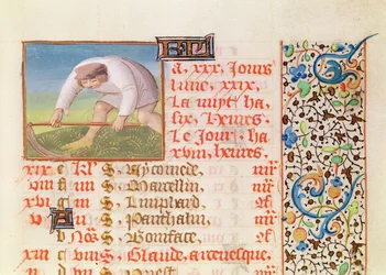 Ms 134 Juni: Maaien, uit een getijdenboek