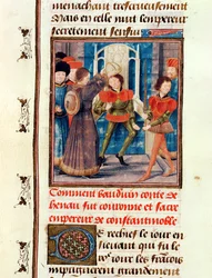 Hoe Boudewijn I, zesde graaf van Henegouwen, werd gekroond tot keizer van Constantinopel in 1204, uit de Histoire des Nobles Princes de Hainaut, door Jacques de Guise