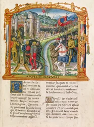 Beleg van Beauvais door Karel de Stoute, Hertog van Bourgondië, 27 juni 1472, uit de Memoires van Philippe van Commines (1445-1509)