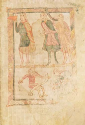 Ms 18 fol.14 De acolieten van David, uit een psalter
