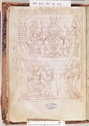 Ms 210 fol 19v. Cartularium van Mont Saint-Michel: Hertog Richard II van Normandië schenkt land en privileges aan het klooster van Mont St. Michel, 1150s