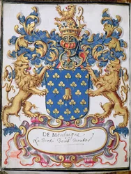 Ms 2151, fol.lv Wapen van Michel Eyquem de Montaigne (1533-92)