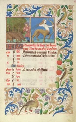 Kalender voor de maand november, uit de Heures de Notre Dame