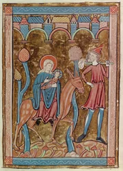Ms 3016 fol.12 De Vlucht naar Egypte, uit Psautier a lUsage de Paris