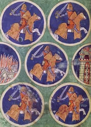 Ms 3516 fol.217v Vijf ridders