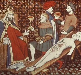 Nero die zijn moeder ontleedt, uit de Jean Sans Peur editie van De Casibus virorum illustrarium door Giovanni Boccaccio (1313-75) ca. 1410