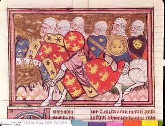 Ms Fr 22495 Fol.229 Het leger van Saladin, uit Le Roman de Godefroi de Bouillon, 1337