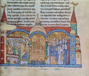 Ms Lat 17716 fol.91 De Wijding van de Kerk in Cluny door Paus Urbanus II (1042-99) in november 1095