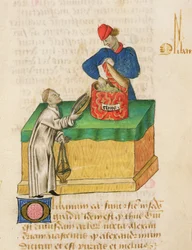 Ms Tractatus de Herbis door Dioscorides, fol.104r De Wierookverkoper