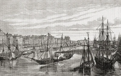 Nantes, Frankrijk, in de 18e eeuw, uit 