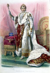 Napoleon I in kostuum door Sacre - in "Plutarque Français"