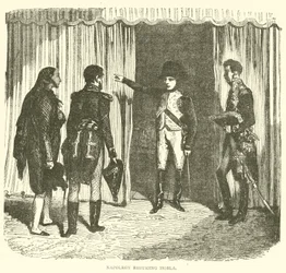 Napoleon berispt Morla (gravure)