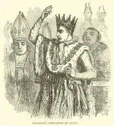 Napoleons kroning in Milaan (gravure)