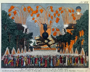 Nationale feestdag van 14 juli 1801 op de Champs Elysees, Parijs
